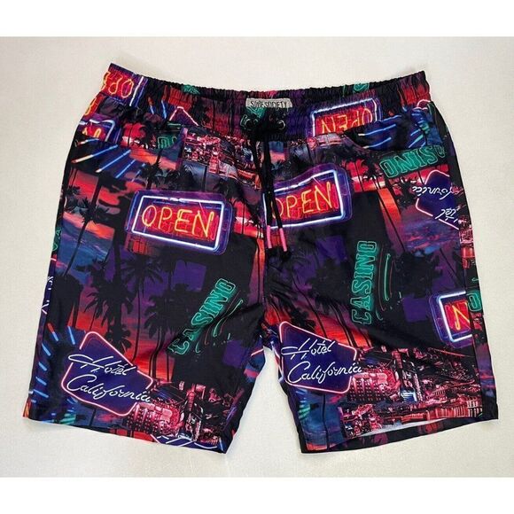 Surf Society All Over Print Hotel California Casino Shorts Men XL Multicolor - Picture 1 of 6